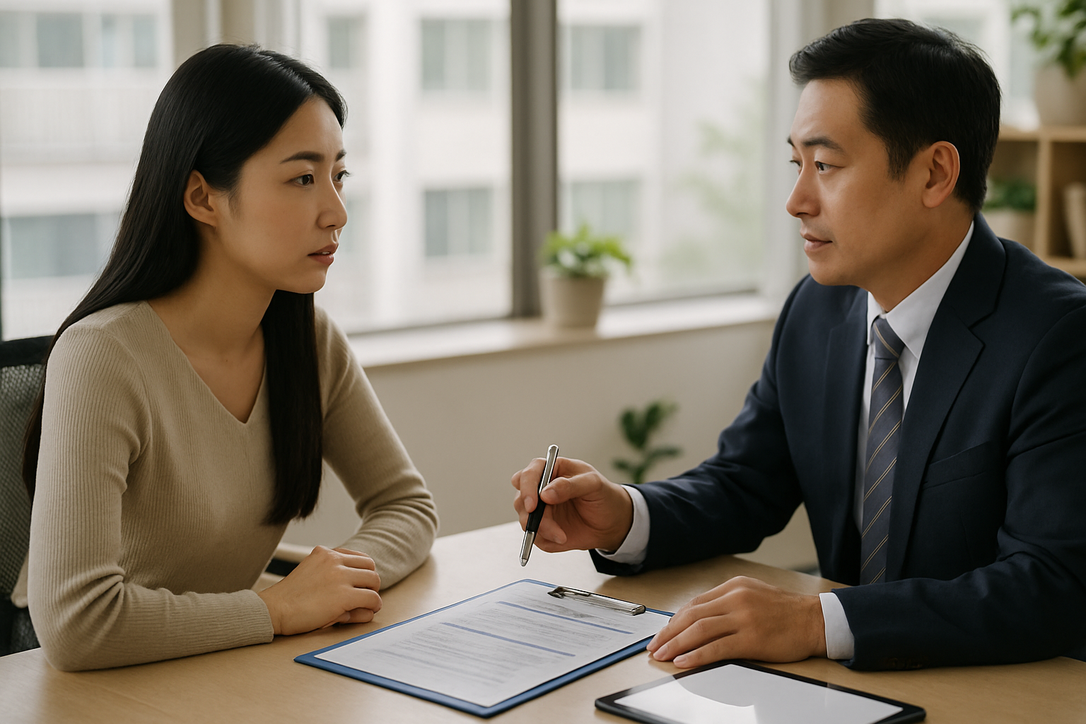 20대 상담을 준비하는 한국 사무 환경