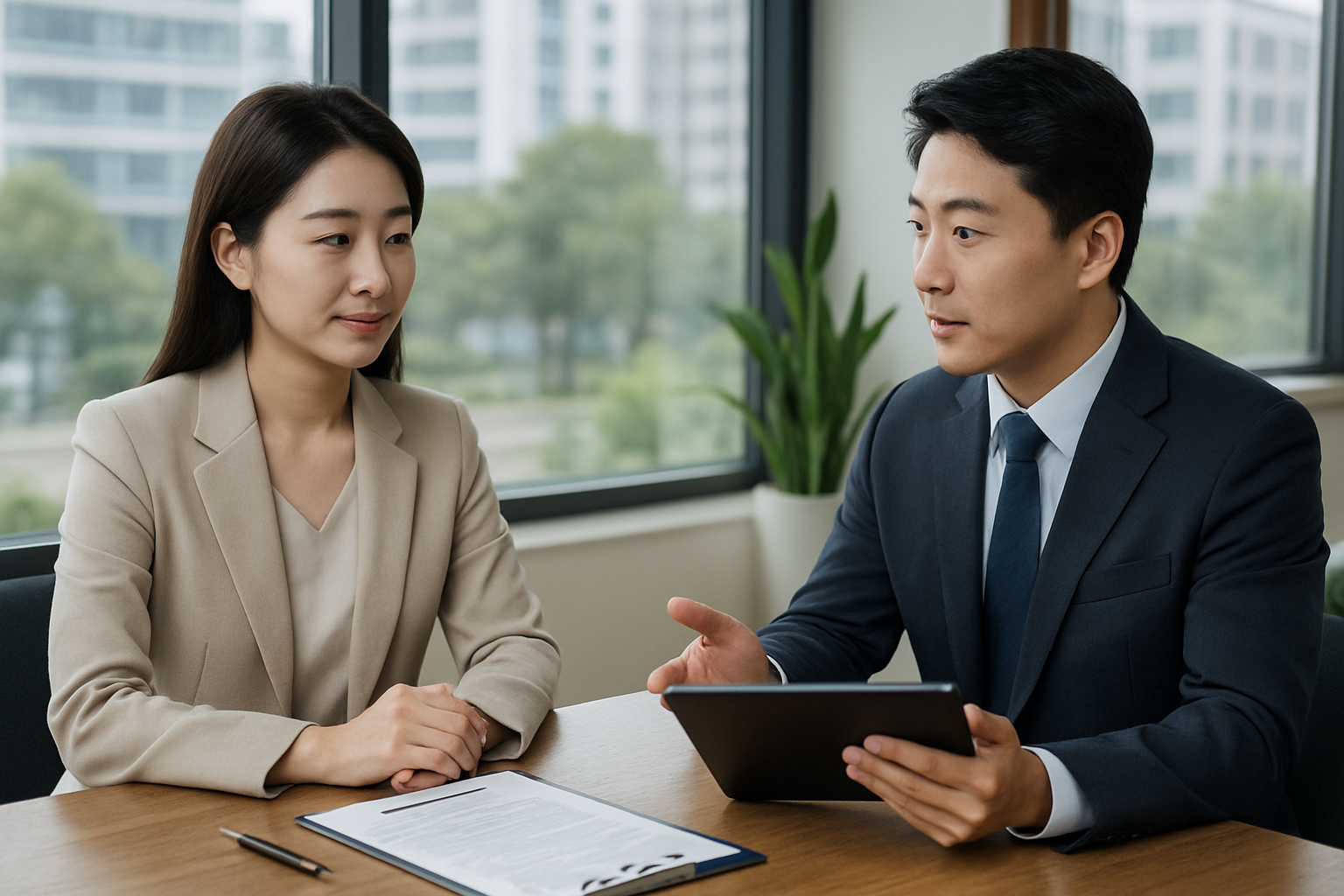 마포 상담을 준비하는 한국 사무 환경