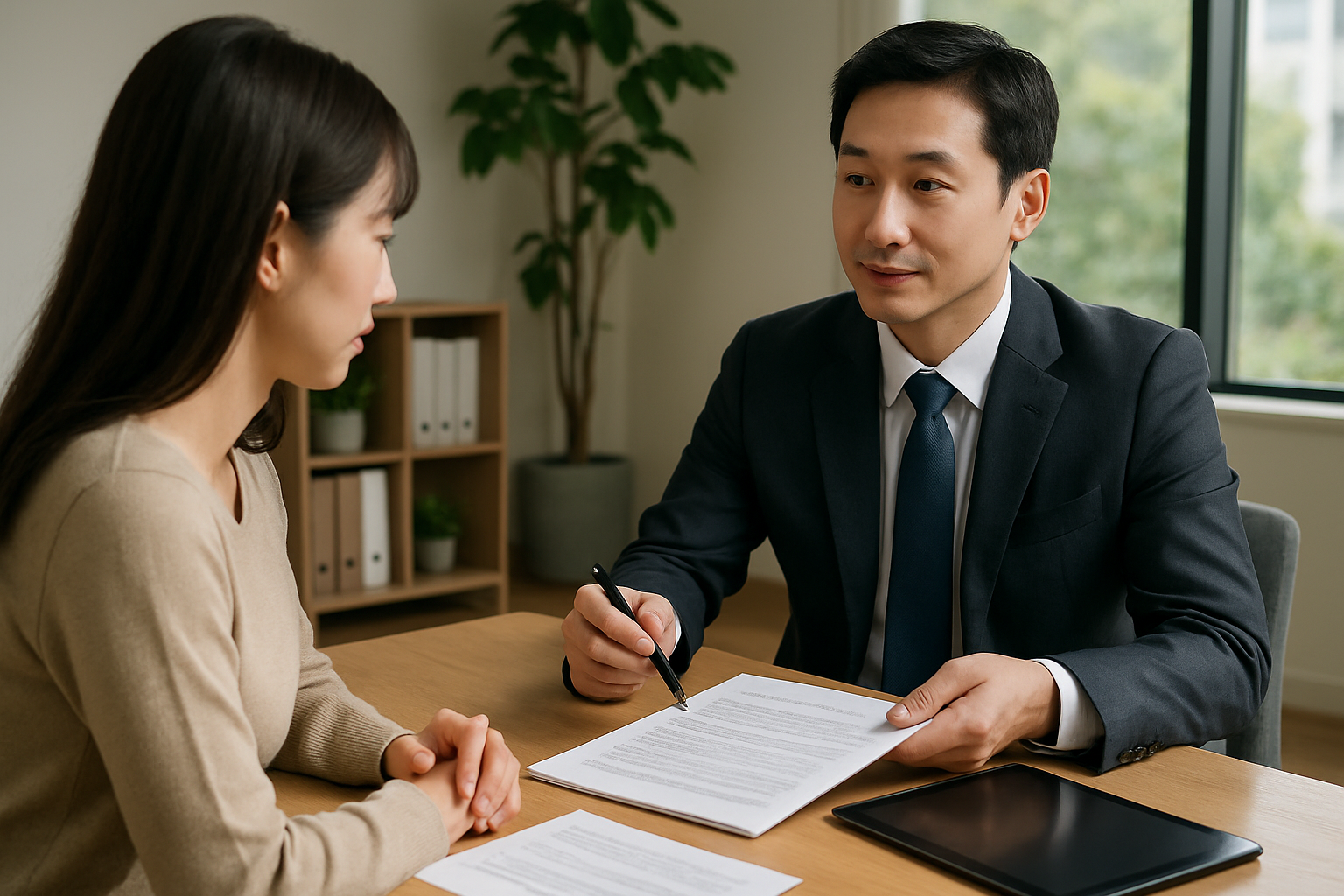 보험상담 상담을 준비하는 한국 사무 환경