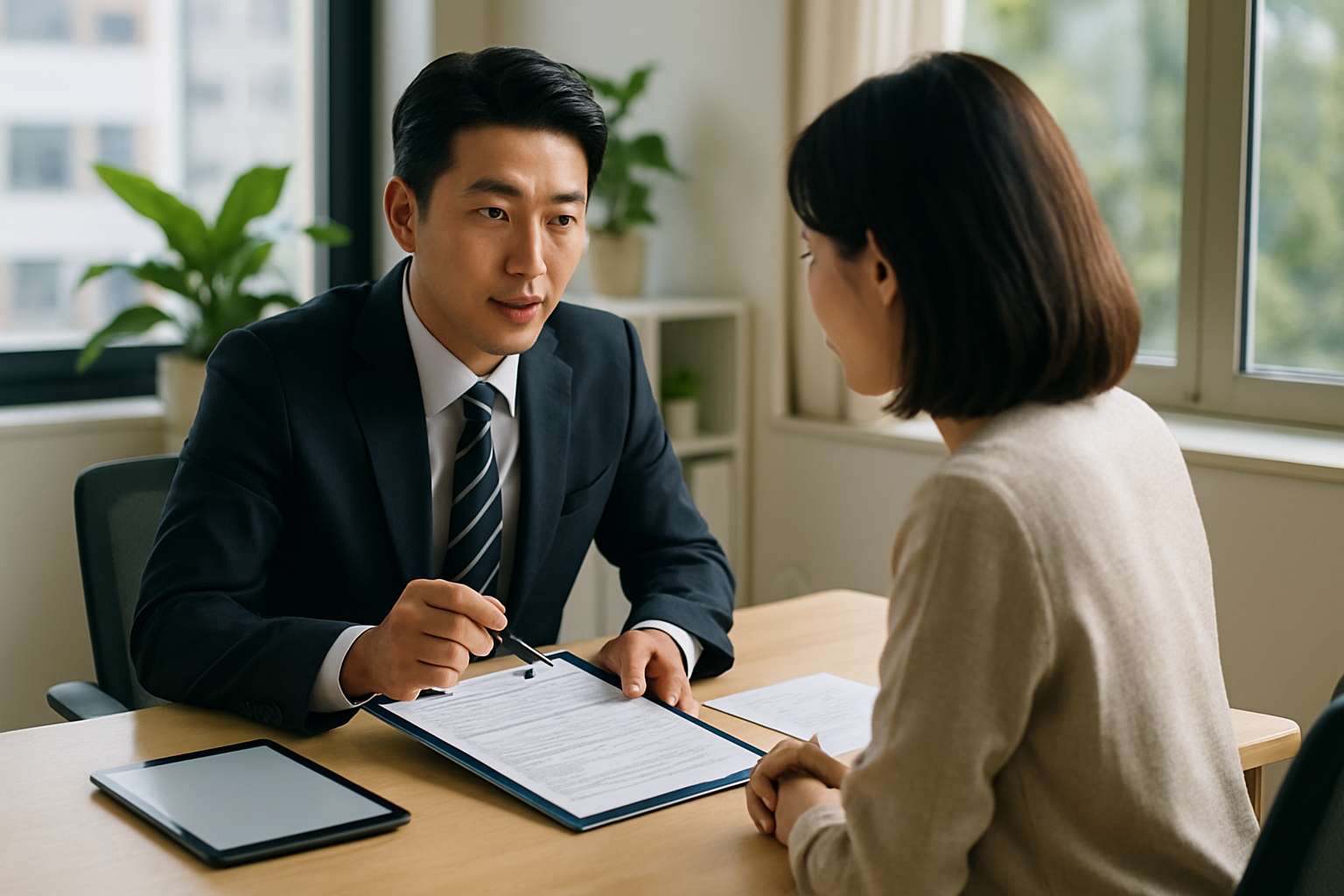실비보험 상담을 준비하는 한국 사무 환경